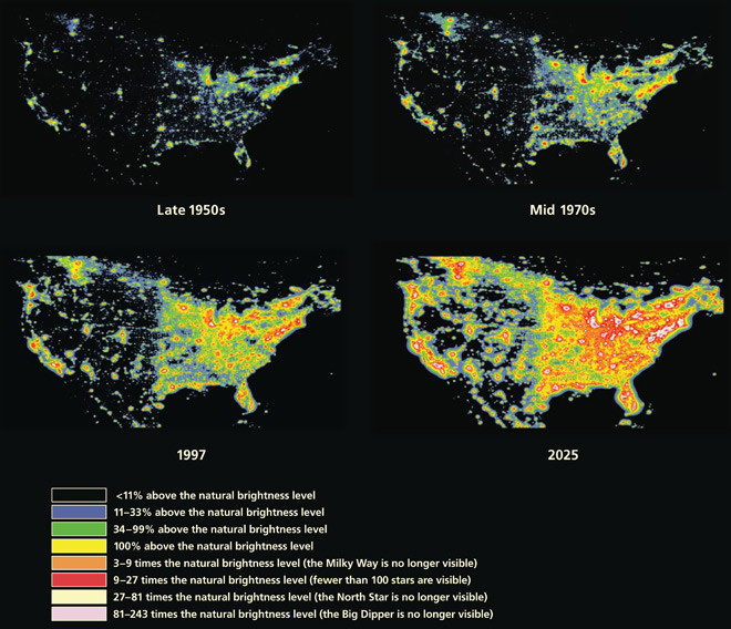 This image has an empty alt attribute; its file name is united-states-light-pollution-nih.jpg